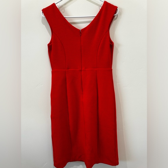 Anthropologie Maeve Red Textured Knee Length Dress size Small - Picture 3 of 7